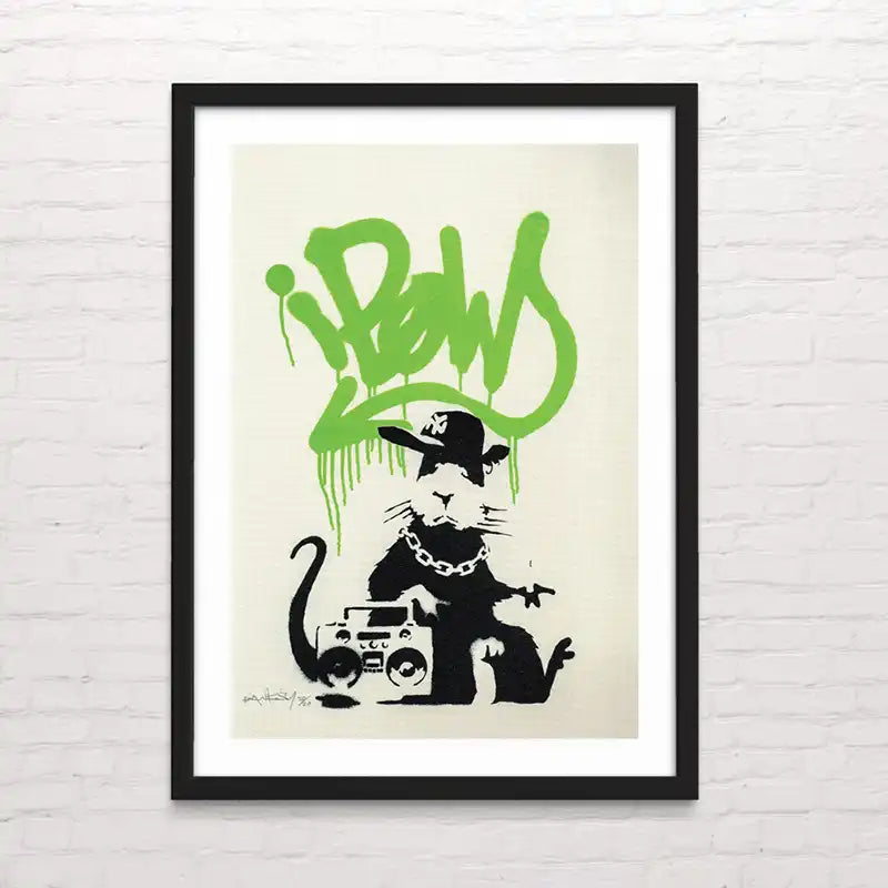 Póster artístico Banksy Gangsta rat dark green