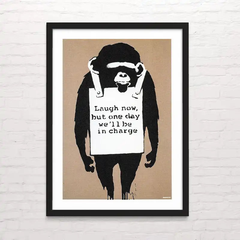 Póster Banksy “Lauch now” – arte urbano con detalle premium
