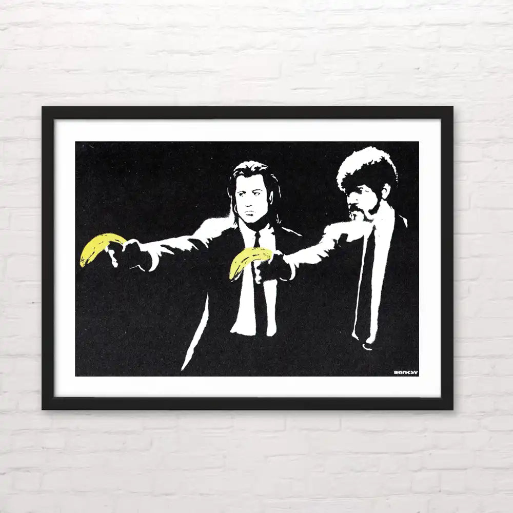 Póster Banksy “Pulp Fiction” – arte urbano con detalle premium