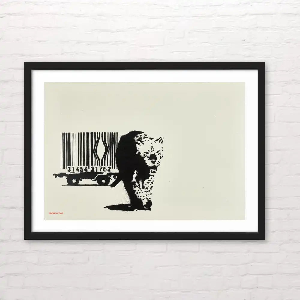 Póster artístico de Banksy “Tigre barras” en estilo urbano