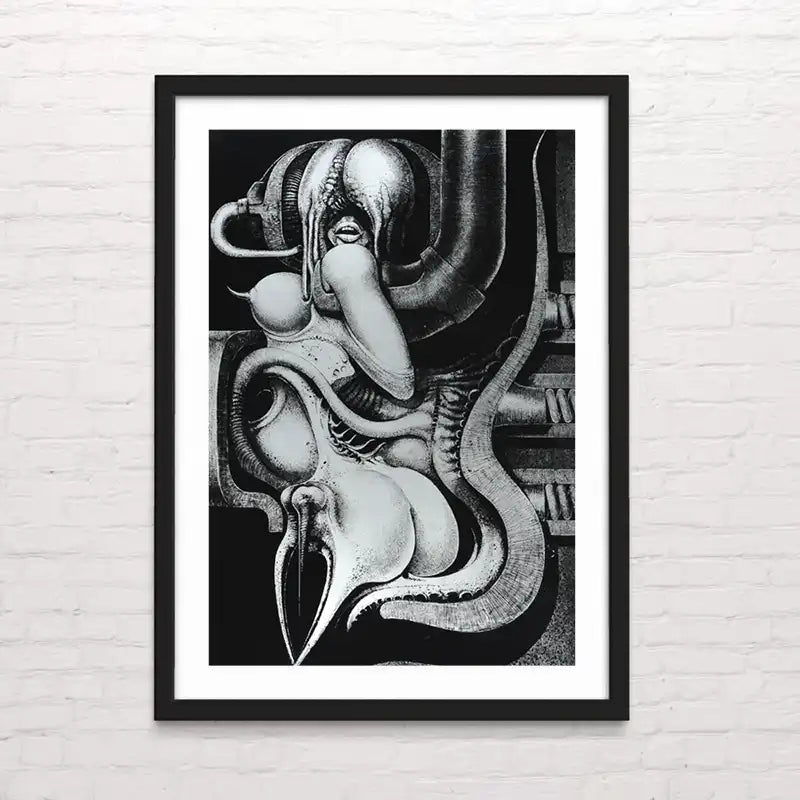 Biomechanoid 100 Diseño artístico oscuro con texturas biomecánicas – impresión premiu