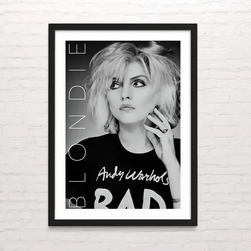 Póster de blondie en blanco y negro arte mural por Posterinc Studio
