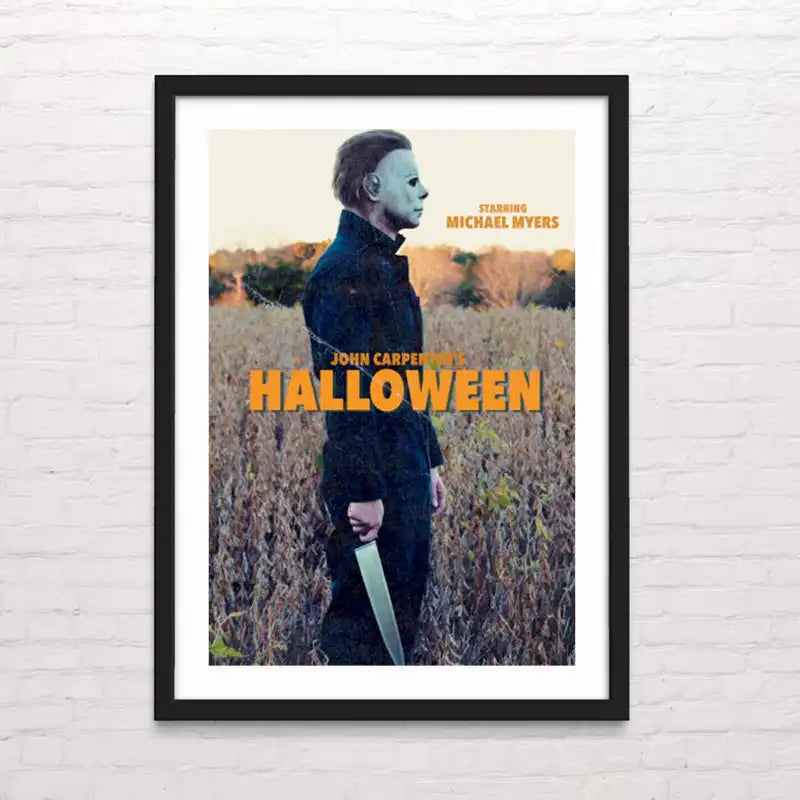 Póster retro de Halloween – arte mural inspirado en el cine