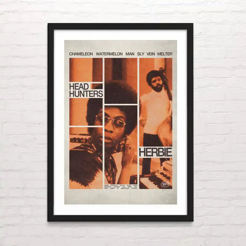 Arte en estilo Bauhaus reinterpretado con temática jazz. Head Hunters - Herbie Hancock
