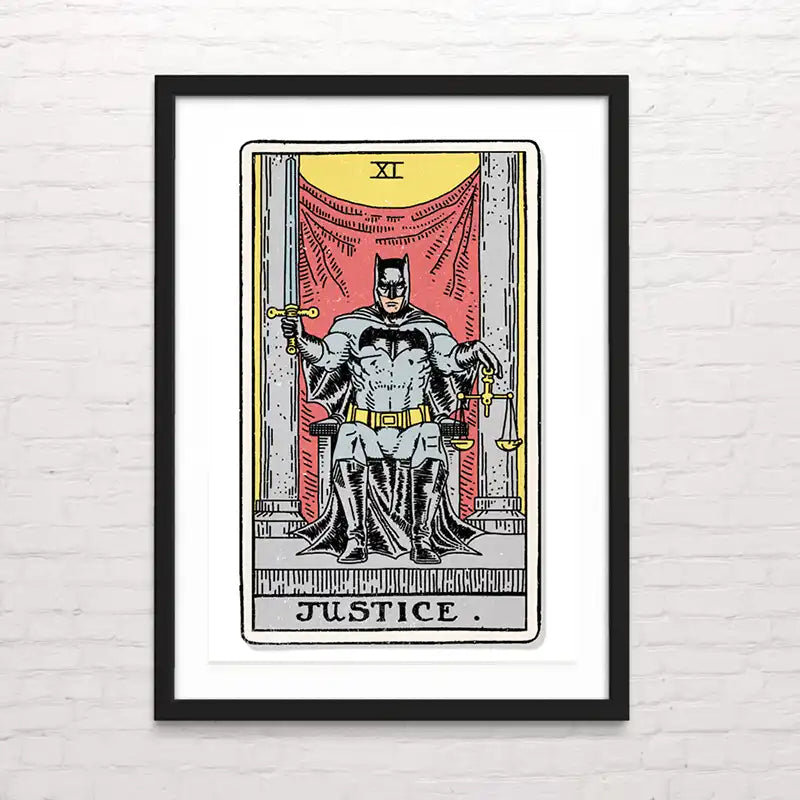 Póster de carta del tarot estilo cómic – impresión en alta calidad. Justice