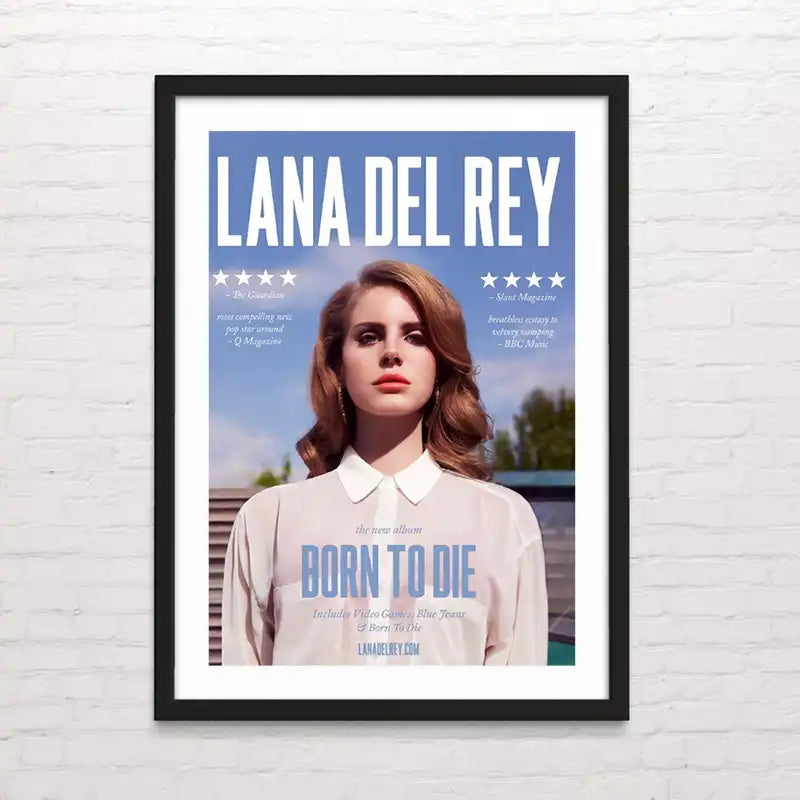 Diseño musical pop Lana del Rey – impresión vibrante estilo moderno