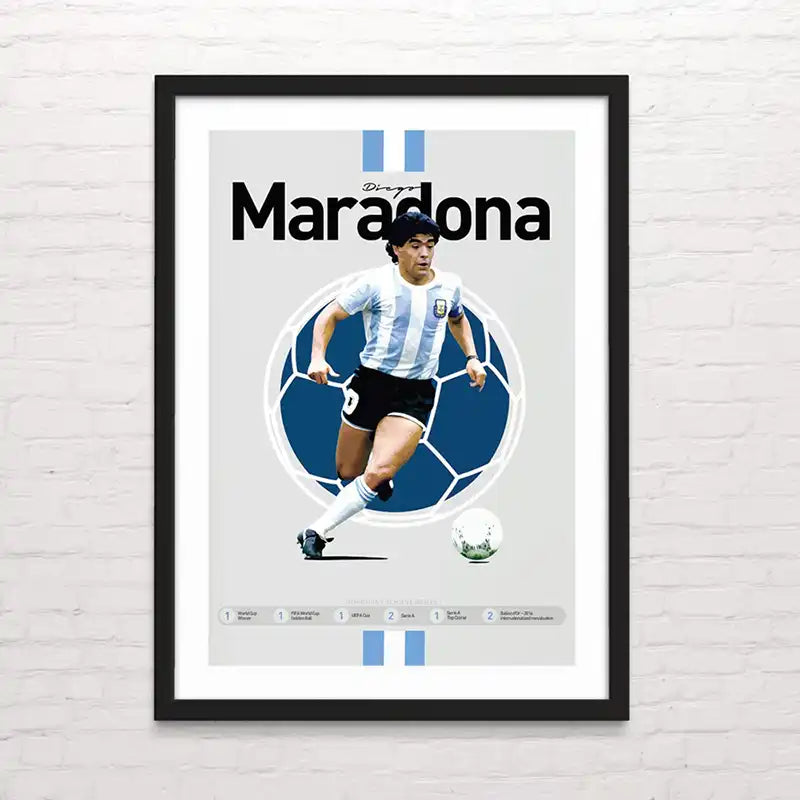 Póster de Maradona en movimiento – impresión deportiva detallada. Posterinc.cl