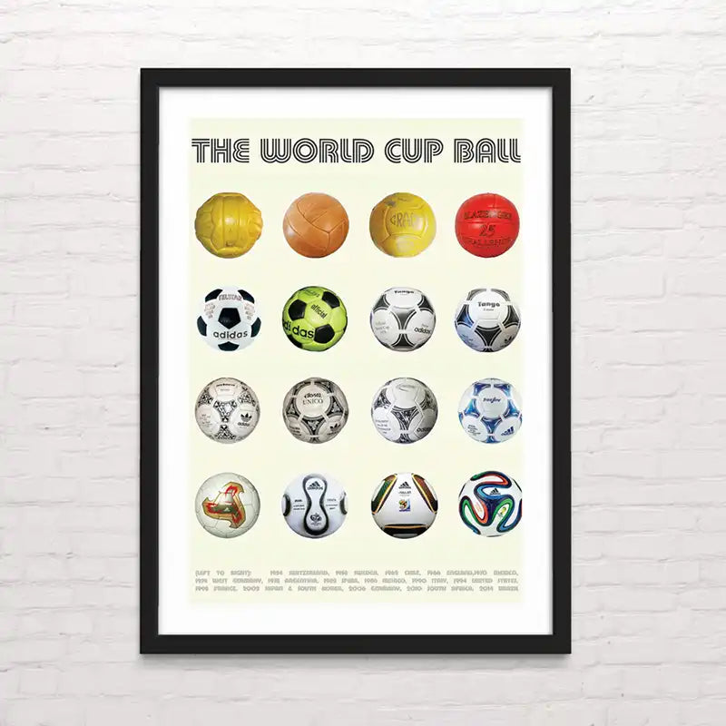 Póster de Balones de fútbol – ilustración deportiva impresa en alta resolución