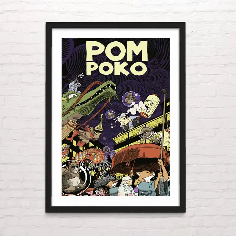 Póster artístico de Pompoko– arte japonés en alta resolución