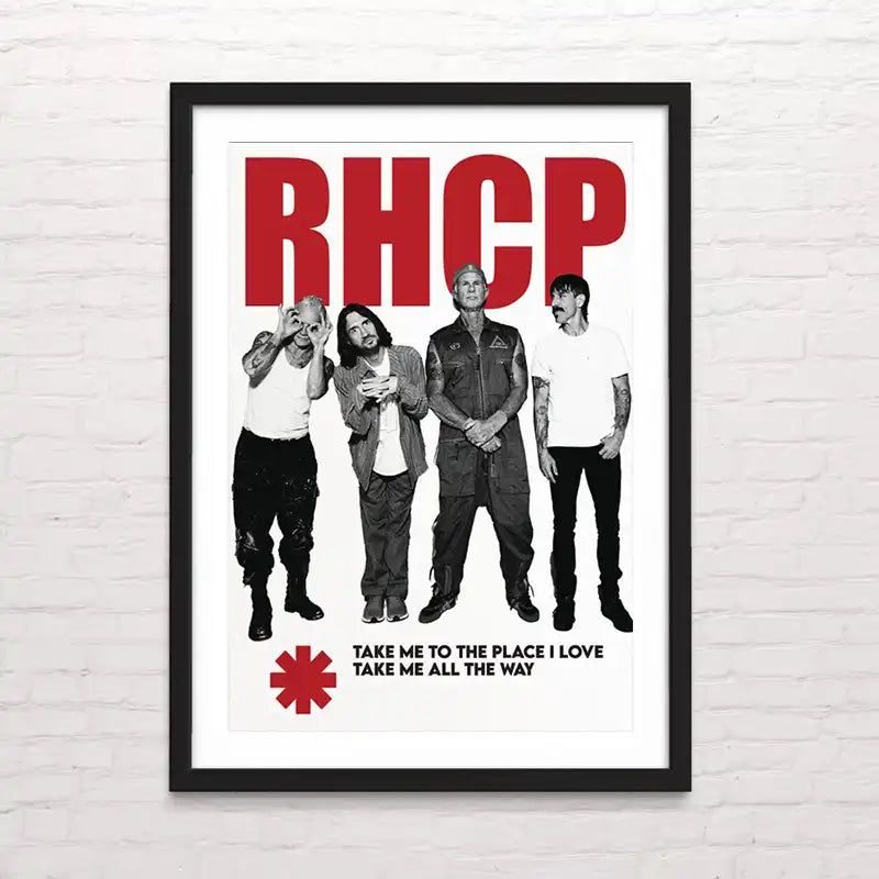 Póster de Red Hot Chili Peppers en escena – impresión vibrante