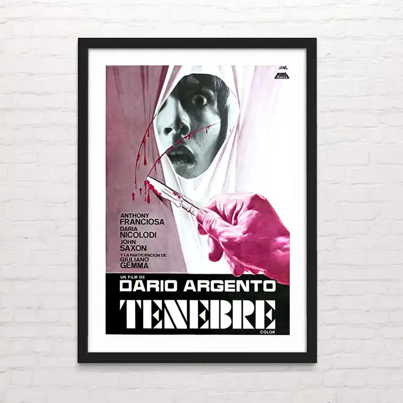 Póster artístico de Tenebre . Dario Argento – estilo vintage cinematográfico
