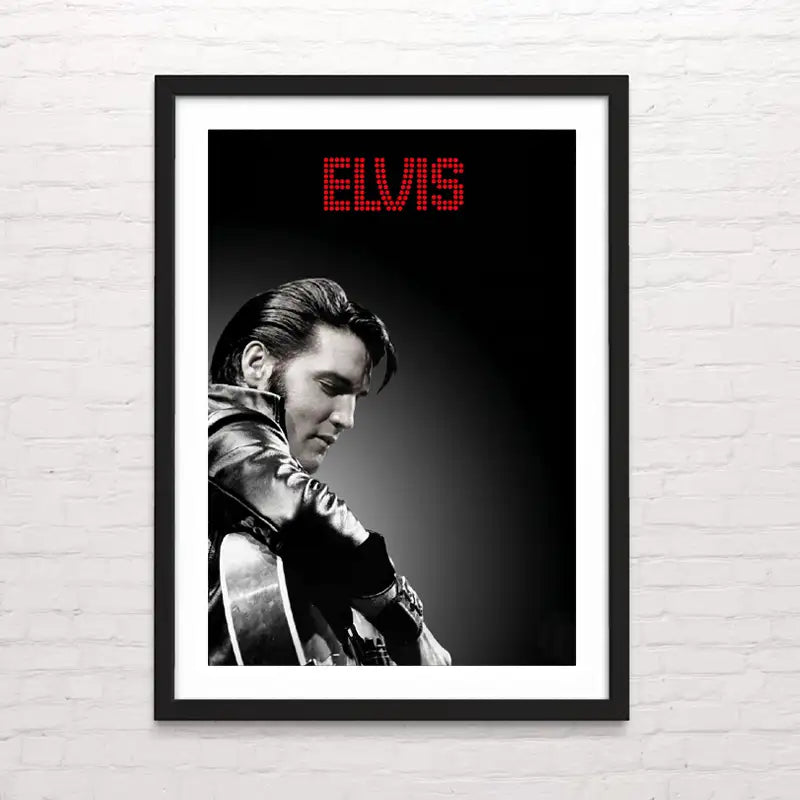 Póster de Elvis Presley, ícono del rock and roll y una de las figuras más influyentes de la historia de la música.