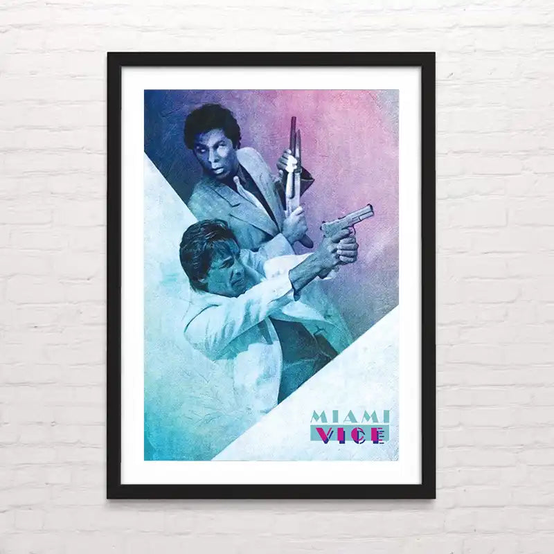 Ilustración inspirada en antiguos programas de TV Miami Vice – impresión premium