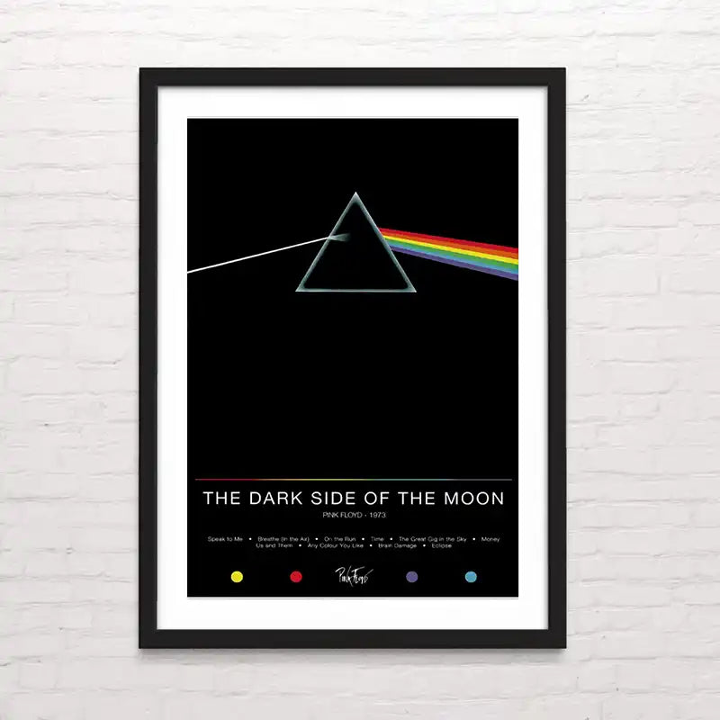 The Dark Side of the Moon. Póster rock retro – diseño clásico y decorativo. Pink Floyd