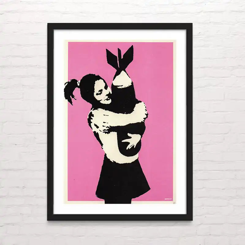 Póster decorativo de Banksy “Bomb Hugger” – arte urbano de alta resolución