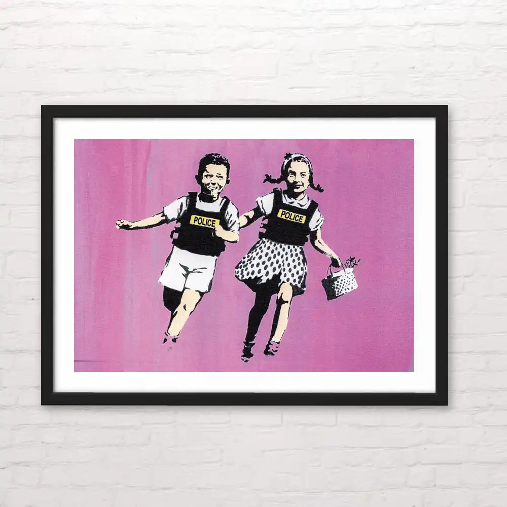 Póster Banksy Police Kids – arte callejero de alta resolución