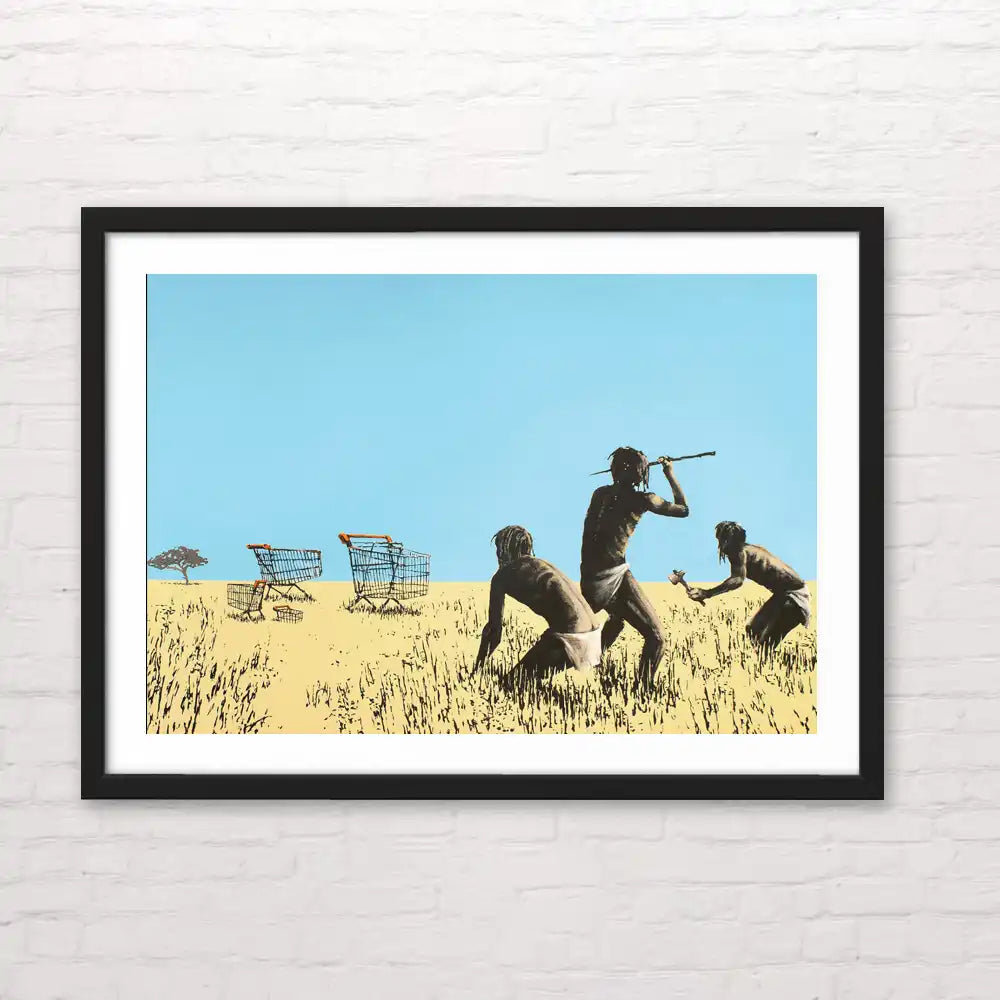 Póster decorativo Banksy “Trolley hunters” – arte urbano listo para colgar