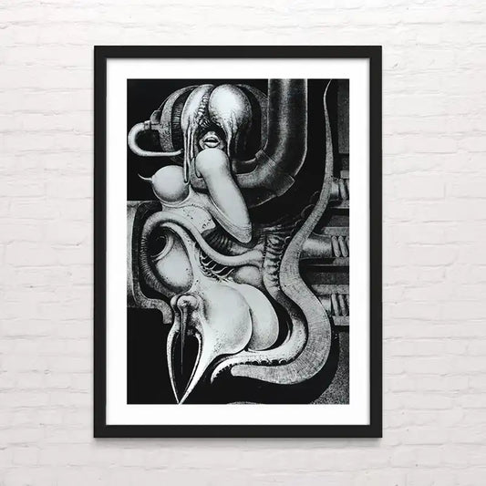 Biomechanoid 100 Diseño artístico oscuro con texturas biomecánicas – impresión premiu