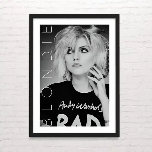 Póster de blondie en blanco y negro arte mural por Posterinc Studio