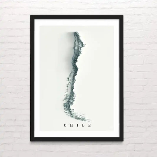 Póster artístico de Mapa de Chile tipo galería – reproducción en alta definición