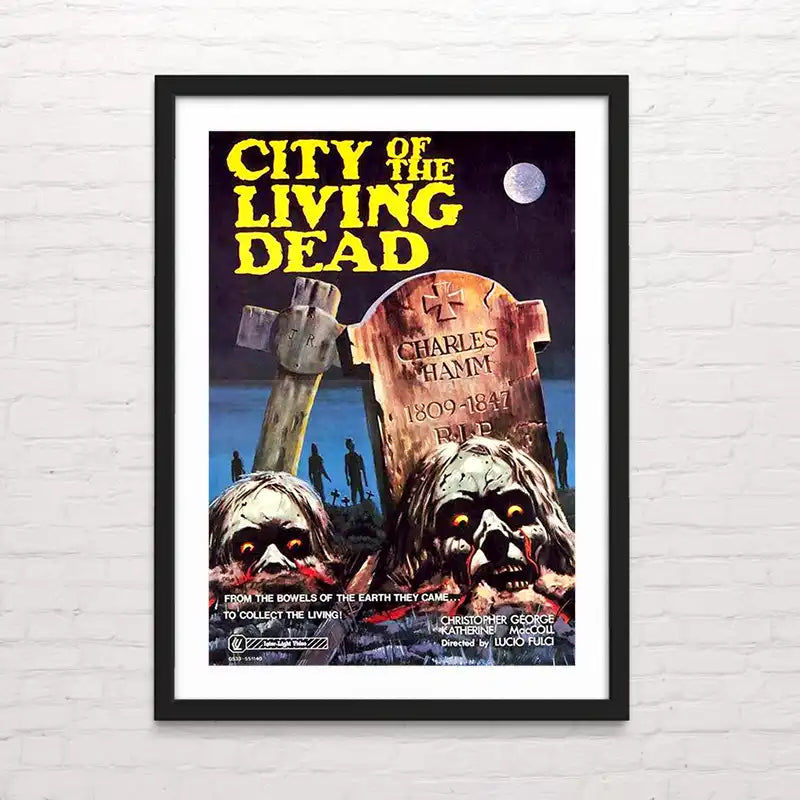 Póster artístico de Ciudad de los Muertos Vivientes – estilo vintage cinematográfico