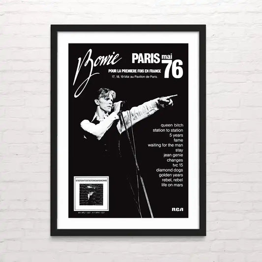 Póster de David Bowie - Paris 1976 en estilo artístico – impresión de alta definición