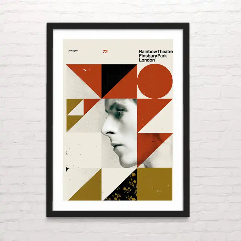 Póster de David Bowie - Rainbow Theatre con diseño pop art – calidad premium Posterinc