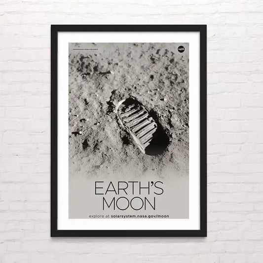 Póster Huella en la Luna – impresión espacial estilo moderno