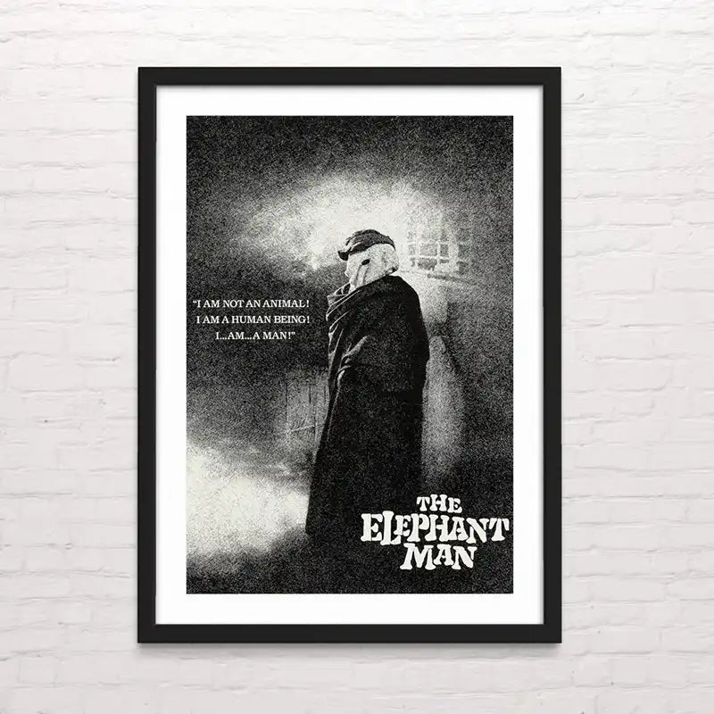 Póster artístico de El hombre Elefante – estilo vintage cinematográfico