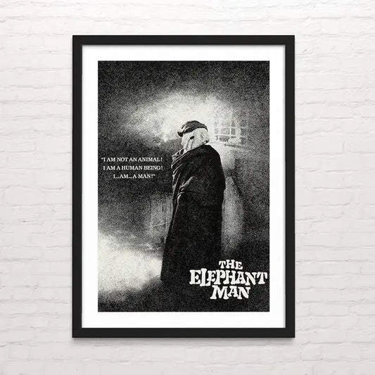 Póster artístico de El hombre Elefante – estilo vintage cinematográfico