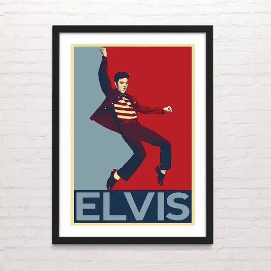 Póster artístico estilo años 60 Elvis Presley – impresión profesional en alta resolución