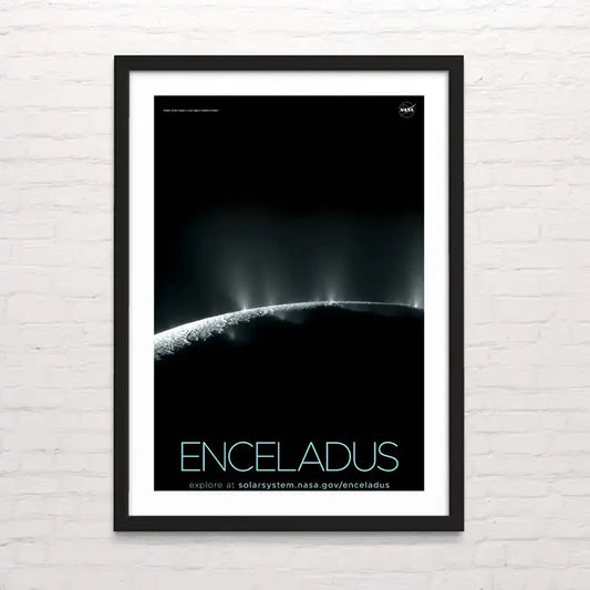 Póster del planeta Enceladus vista desde el espacio – impresión detallada
