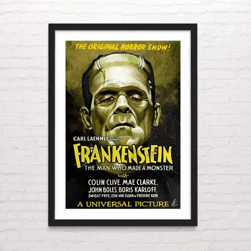 Póster decorativo de película Frankestein – arte cinematográfico premium
