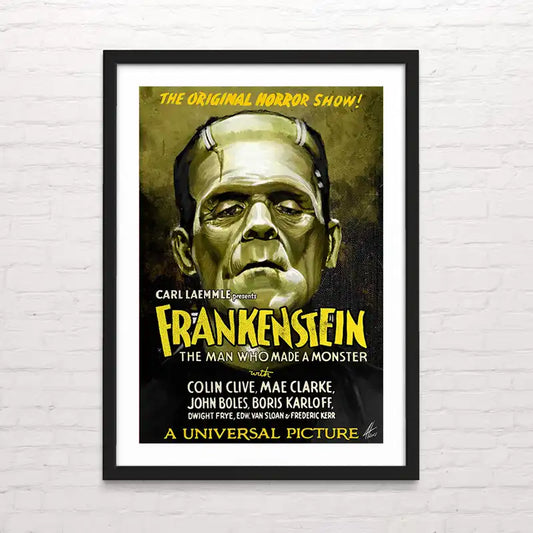 Póster decorativo de película Frankestein – arte cinematográfico premium