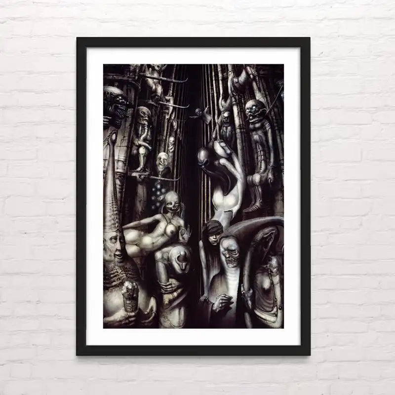 A Crowley (La Bestia 666) Ilustración biomecánica impresa en alta resolución – estilo Giger