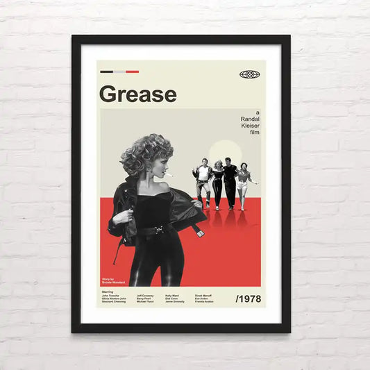 Póster retro de Grease – arte mural inspirado en el cine
