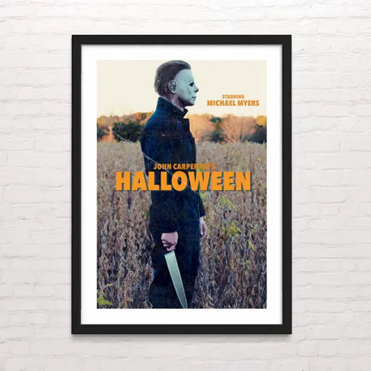 Póster retro de Halloween – arte mural inspirado en el cine