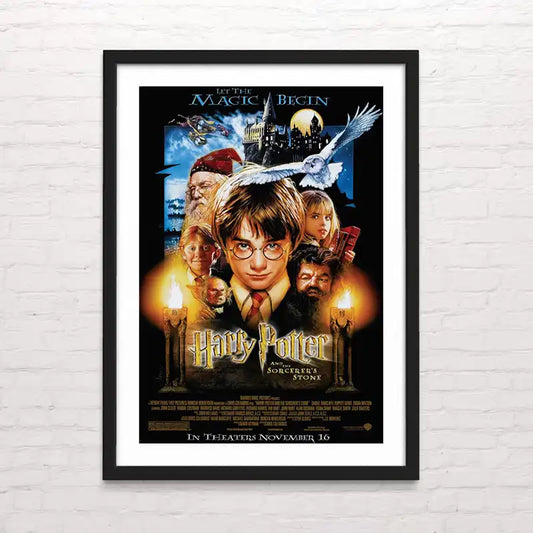 Póster artístico de Harry Potter y la piedra filosofal – estilo vintage cinematográfico