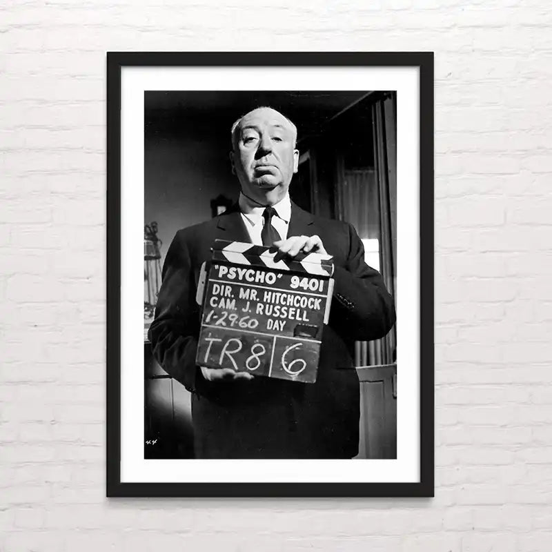 Póster de cine clásico de Hitchcock – diseño retro impreso