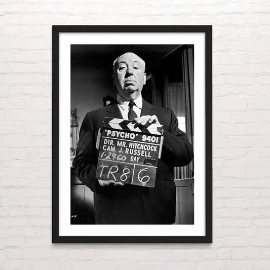 Póster de cine clásico de Hitchcock – diseño retro impreso