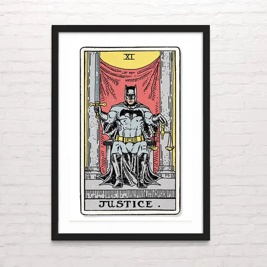 Póster de carta del tarot estilo cómic – impresión en alta calidad. Justice