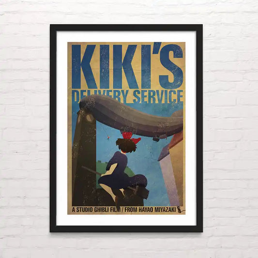 Póster decorativo de Kiki's Delivery Service – arte mural inspirado en Studio Ghibli