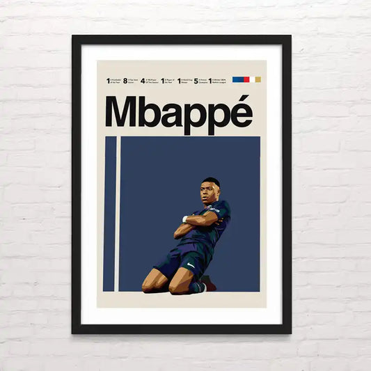 Póster de Kylian Mbappé
 – ilustración deportiva decorativa