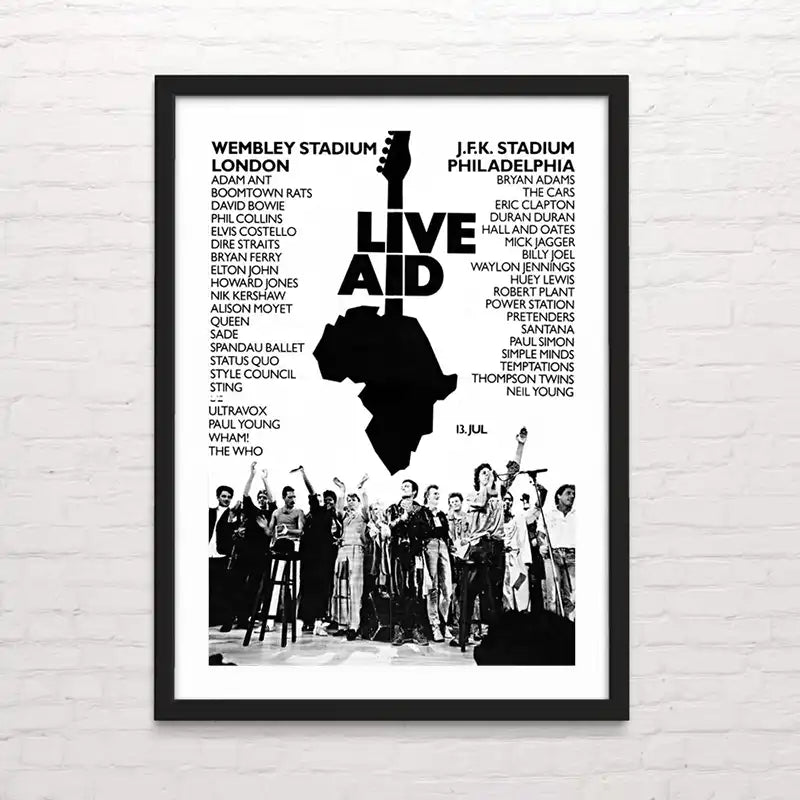 Live aid - Arte musical pop – impresión detallada para melómanos. Posterinc.cl