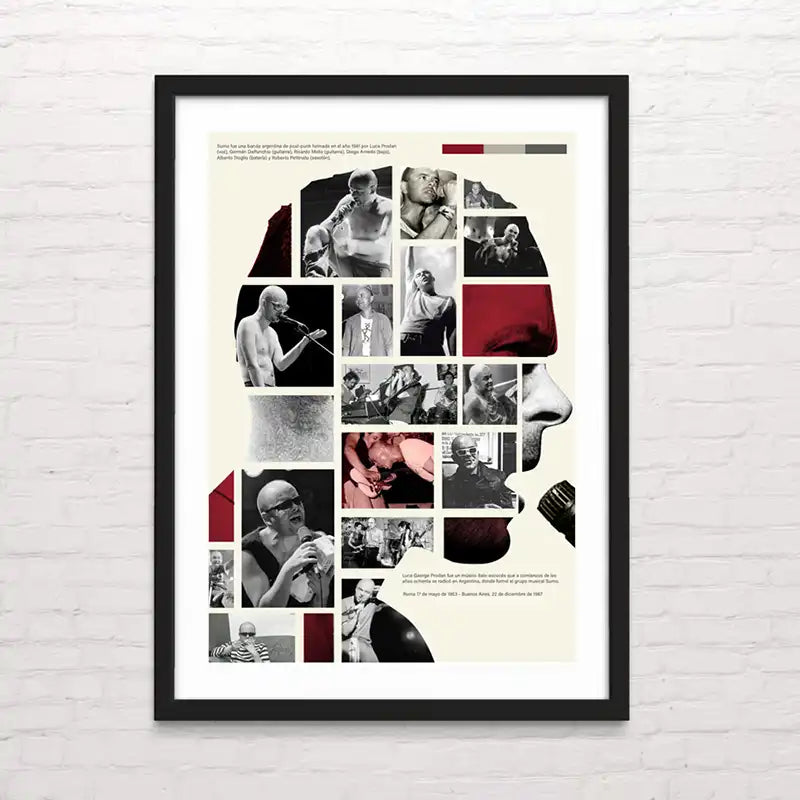 Diseño rockero con Luca Prodan – póster decorativo intenso. Posterinc.cl