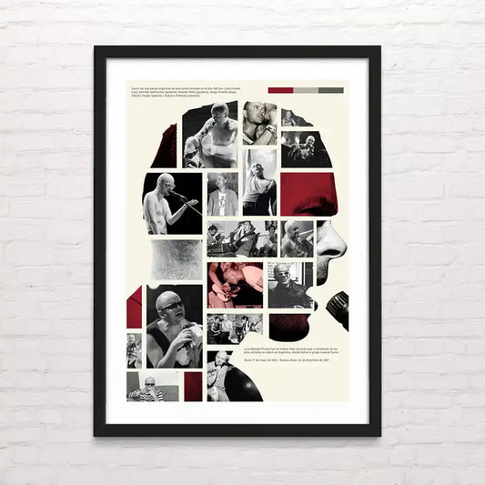 Diseño rockero con Luca Prodan – póster decorativo intenso. Posterinc.cl