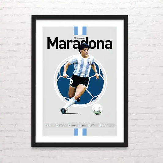 Póster de Maradona en movimiento – impresión deportiva detallada. Posterinc.cl