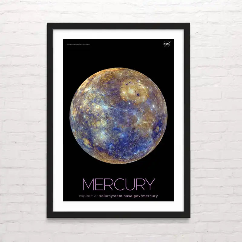 Póster del planeta Mercurio vista desde el espacio – impresión detallada