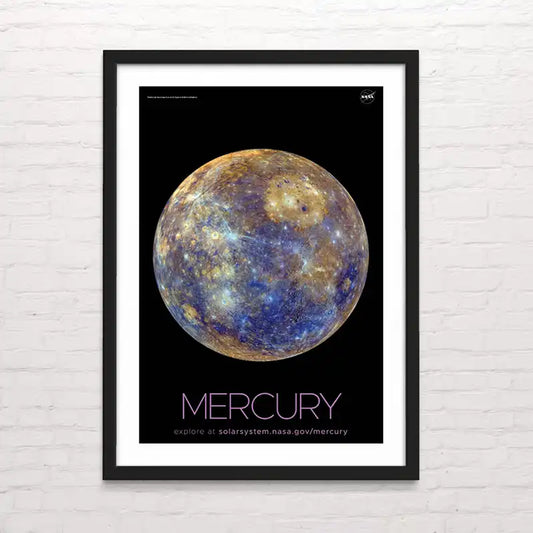 Póster del planeta Mercurio vista desde el espacio – impresión detallada