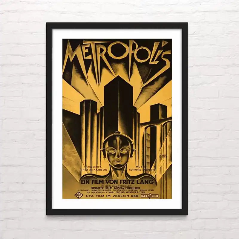 Póster cinematográfico clásico – Metrópolis de Fritz Lang diseño icónico restaurado